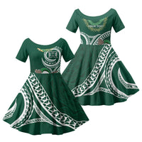 Hawaii Rainbow Warriors Alumni Personalized Family Matching Short Sleeve Bodycon Dress and Hawaiian Shirt Ti Maile Lei - Glory For The Warriors