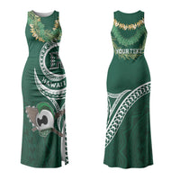 Hawaii Rainbow Warriors Alumni Personalized Family Matching Tank Maxi Dress and Hawaiian Shirt Ti Maile Lei - Glory For The Warriors