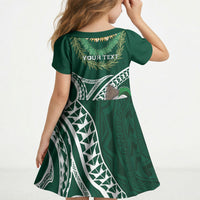 Hawaii Rainbow Warriors Alumni Personalized Kid Short Sleeve Dress Ti Maile Lei - Glory For The Warriors