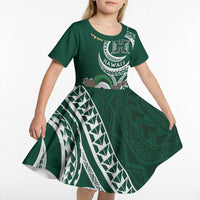 Hawaii Rainbow Warriors Alumni Personalized Kid Short Sleeve Dress Ti Maile Lei - Glory For The Warriors