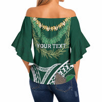 Hawaii Rainbow Warriors Alumni Personalized Off Shoulder Wrap Waist Top Ti Maile Lei - Glory For The Warriors