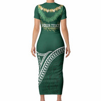 Hawaii Rainbow Warriors Alumni Personalized Short Sleeve Bodycon Dress Ti Maile Lei - Glory For The Warriors