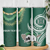 Hawaii Rainbow Warriors Alumni Personalized Skinny Tumbler Ti Maile Lei - Glory For The Warriors