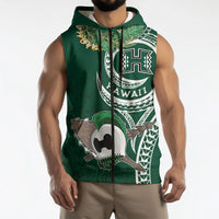 Hawaii Rainbow Warriors Alumni Personalized Sleeveless Zip Hoodie Ti Maile Lei - Glory For The Warriors