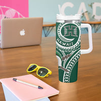 Hawaii Rainbow Warriors Alumni Personalized Tumbler With Handle Ti Maile Lei - Glory For The Warriors