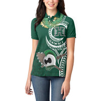 Hawaii Rainbow Warriors Alumni Personalized Women Polo Shirt Ti Maile Lei - Glory For The Warriors