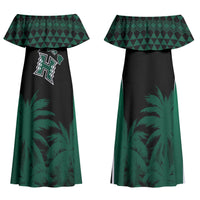 Hawaii Rainbow Warriors La'au Pama Personalized Family Matching Off Shoulder Maxi Dress and Hawaiian Shirt