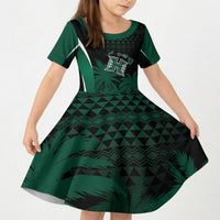 Hawaii Rainbow Warriors La'au Pama Personalized Kid Short Sleeve Dress