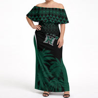 Hawaii Rainbow Warriors La'au Pama Personalized Off Shoulder Maxi Dress