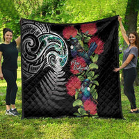 Meri Kirihimete New Zealand Quilt Tui on Pohutukawa
