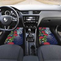 Meri Kirihimete New Zealand Car Mats Tui on Pohutukawa - Blue Ver