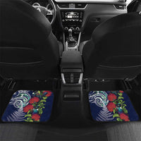Meri Kirihimete New Zealand Car Mats Tui on Pohutukawa - Blue Ver
