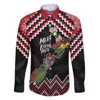 New Zealand Christmas Taniko Poutama Family Matching Off Shoulder Maxi Dress and Hawaiian Shirt Flora Map with Birds - Polynesian Pride