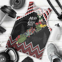 New Zealand Christmas Taniko Poutama Men Tank Top Flora Map with Birds - Polynesian Pride