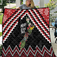 New Zealand Christmas Taniko Poutama Quilt Flora Map with Birds - Polynesian Pride