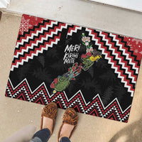New Zealand Christmas Taniko Poutama Rubber Doormat Flora Map with Birds - Polynesian Pride
