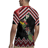 New Zealand Christmas Taniko Poutama Rugby Jersey Flora Map with Birds - Polynesian Pride