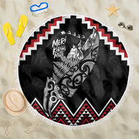 New Zealand Christmas Taniko Poutama Beach Blanket Mountainscape Maori Fern - Polynesian Pride