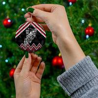 New Zealand Christmas Taniko Poutama Ceramic Ornament Mountainscape Maori Fern - Polynesian Pride
