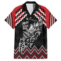 New Zealand Christmas Taniko Poutama Family Matching Short Sleeve Bodycon Dress and Hawaiian Shirt Mountainscape Maori Fern - Polynesian Pride