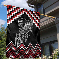 New Zealand Christmas Taniko Poutama Garden Flag Mountainscape Maori Fern - Polynesian Pride