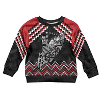 New Zealand Christmas Taniko Poutama Kid Ugly Christmas Sweater Mountainscape Maori Fern - Polynesian Pride