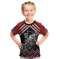 New Zealand Christmas Taniko Poutama Kid T Shirt Mountainscape Maori Fern - Polynesian Pride