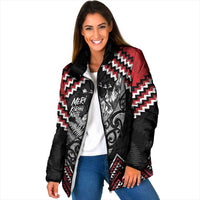 New Zealand Christmas Taniko Poutama Padded Jacket Mountainscape Maori Fern - Polynesian Pride