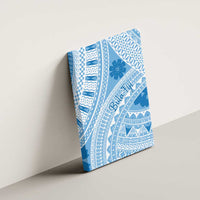 Bula Fiji Classic Masi Tapa Canvas Wall Art Turquoise - Polynesian Pride