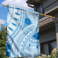 Bula Fiji Classic Masi Tapa Garden Flag Turquoise - Polynesian Pride