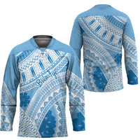 Bula Fiji Classic Masi Tapa Hockey Jersey Turquoise LT7 - Polynesian Pride
