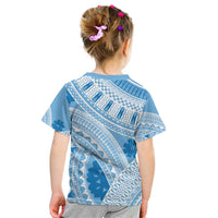 Bula Fiji Classic Masi Tapa Kid T Shirt Turquoise - Polynesian Pride