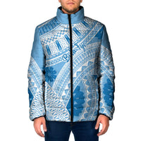 Bula Fiji Classic Masi Tapa Padded Jacket Turquoise - Polynesian Pride