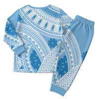 Bula Fiji Classic Masi Tapa Christmas Pajama Set Turquoise - Polynesian Pride