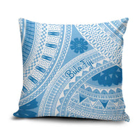 Bula Fiji Classic Masi Tapa Pillow Cover Turquoise - Polynesian Pride