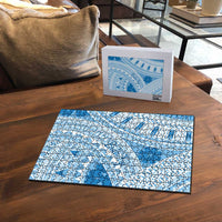 Bula Fiji Classic Masi Tapa Puzzle Turquoise - Polynesian Pride