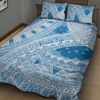 Bula Fiji Classic Masi Tapa Quilt Bed Set Turquoise - Polynesian Pride