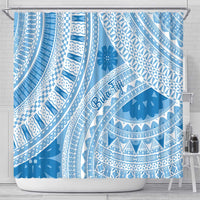 Bula Fiji Classic Masi Tapa Shower Curtain Turquoise - Polynesian Pride