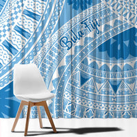 Bula Fiji Classic Masi Tapa Window Curtain Turquoise - Polynesian Pride