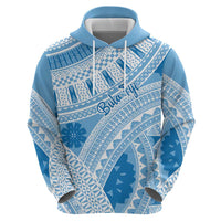 Bula Fiji Classic Masi Tapa Zip Hoodie Turquoise - Polynesian Pride