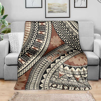Bula Fiji Classic Masi Tapa Blanket Vintage Brown - Polynesian Pride