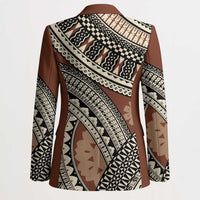 Bula Fiji Classic Masi Tapa Blazer Vintage Brown - Polynesian Pride