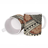 Bula Fiji Classic Masi Tapa Ceramic Mug Vintage Brown - Polynesian Pride