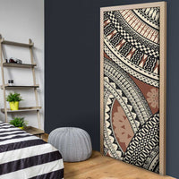 Bula Fiji Classic Masi Tapa Door Cover Vintage Brown - Polynesian Pride