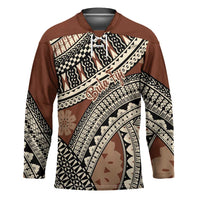 Bula Fiji Classic Masi Tapa Hockey Jersey Vintage Brown - Polynesian Pride