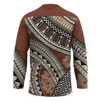 Bula Fiji Classic Masi Tapa Hockey Jersey Vintage Brown - Polynesian Pride