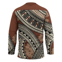 Bula Fiji Classic Masi Tapa Hockey Jersey Vintage Brown - Polynesian Pride