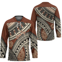 Bula Fiji Classic Masi Tapa Hockey Jersey Vintage Brown - Polynesian Pride