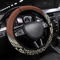 Bula Fiji Classic Masi Tapa Steering Wheel Cover Vintage Brown - Polynesian Pride