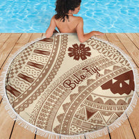 Bula Fiji Classic Masi Tapa Beach Blanket Vintage Beige - Polynesian Pride